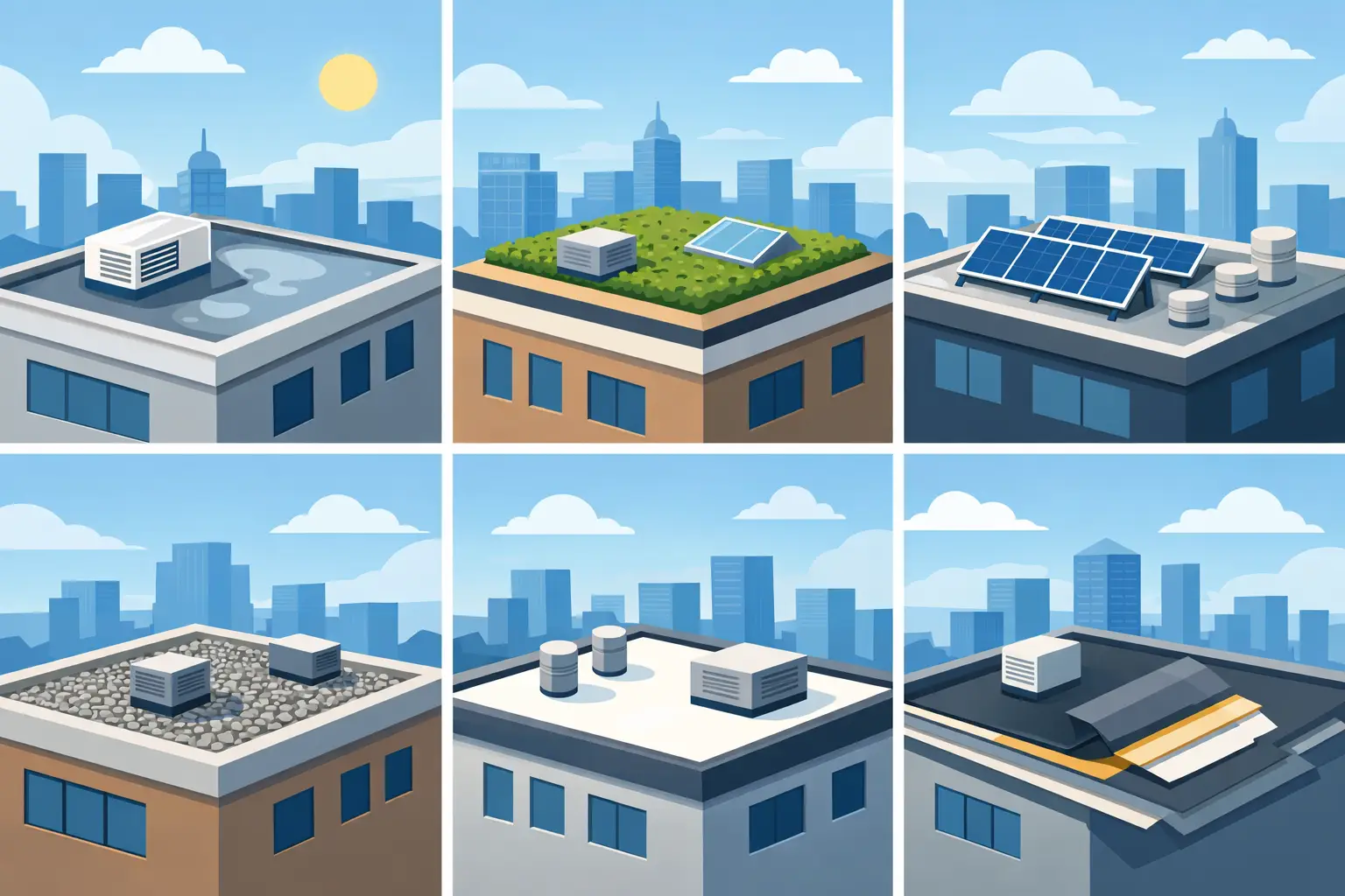 6 Commercial Flat Roof Types Explained