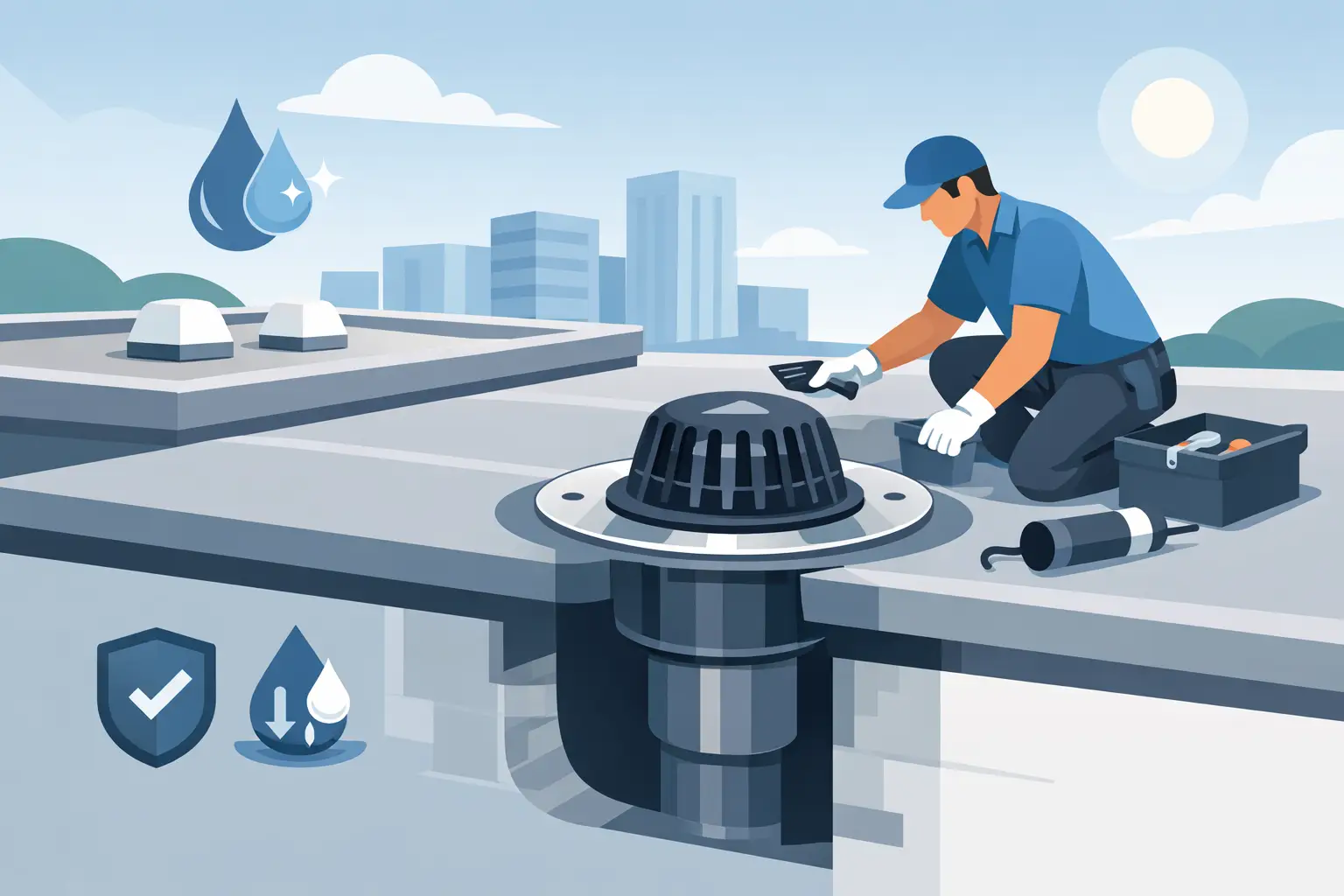 Flat Roof Drain Installation Done Right
