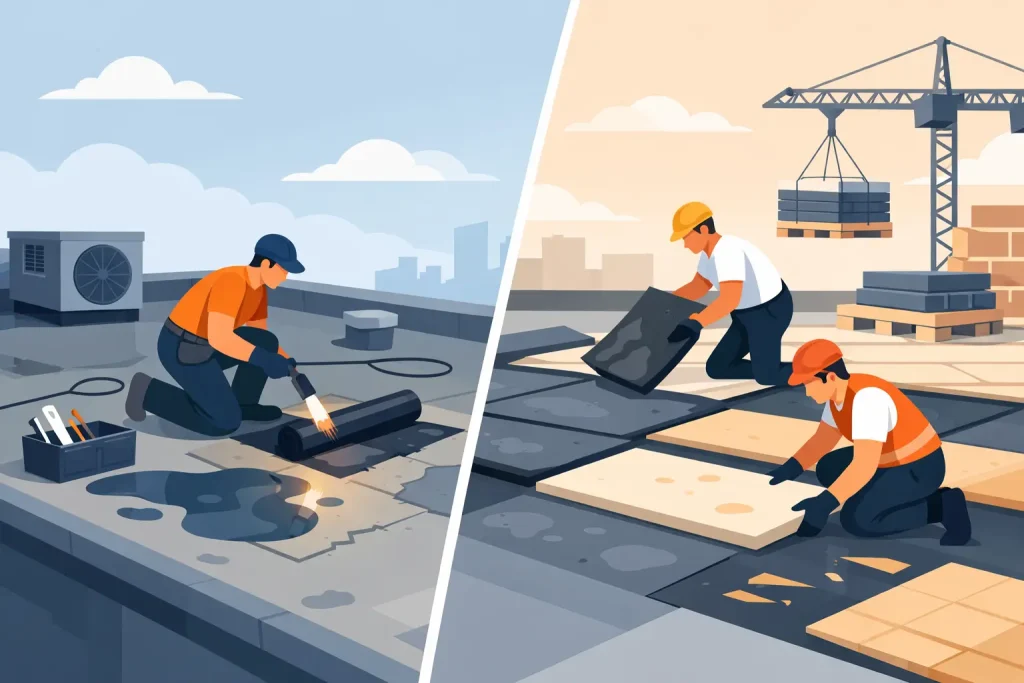 Flat Roof Repair vs Replacement
