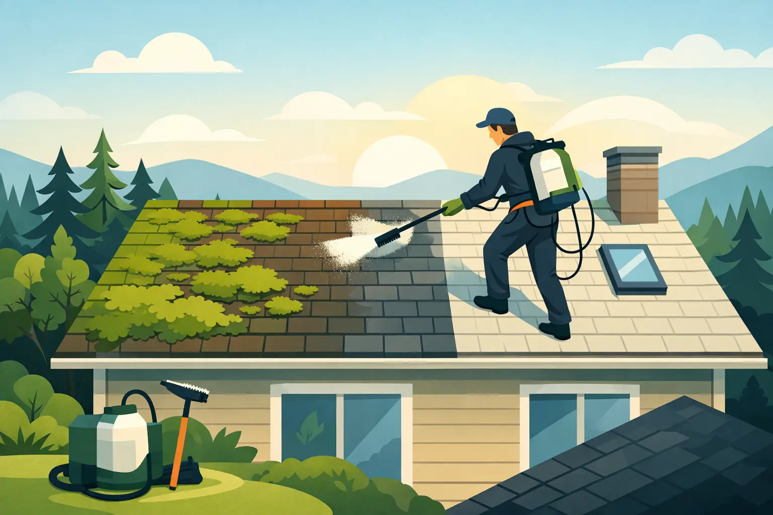 Roof Moss Treatment Services for Oregon Homes